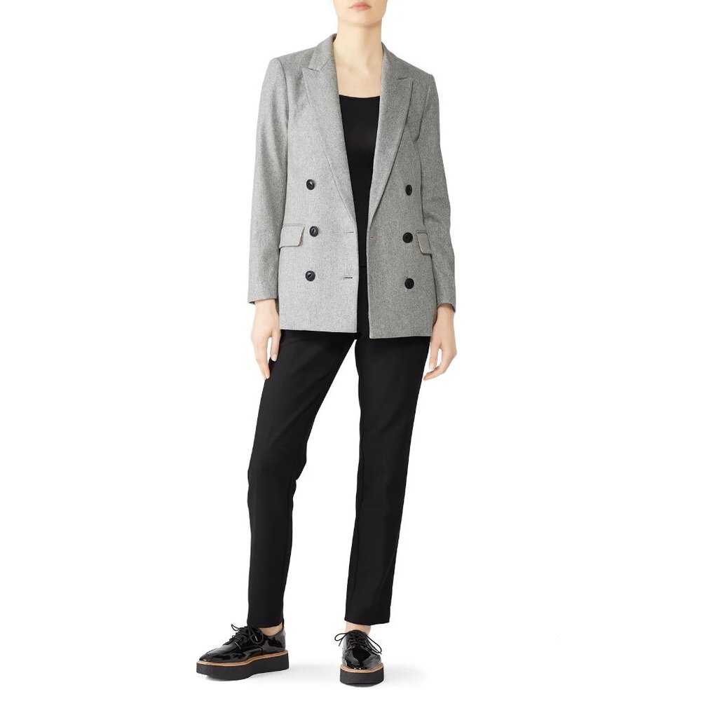 rag & bone Ellie Wool Blazer in Light Charcoal Gray - sz 0